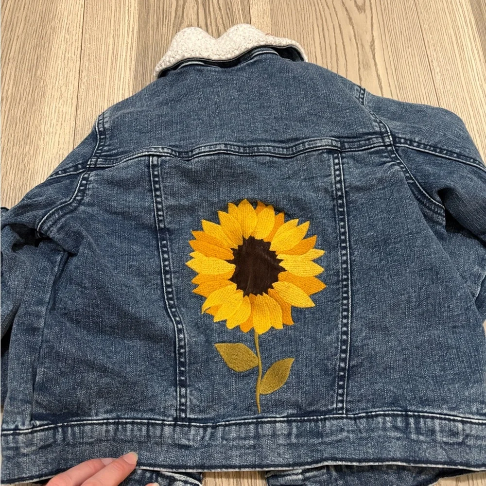 Gymboree Embroidered Sunflower Denim Jacket Size 8